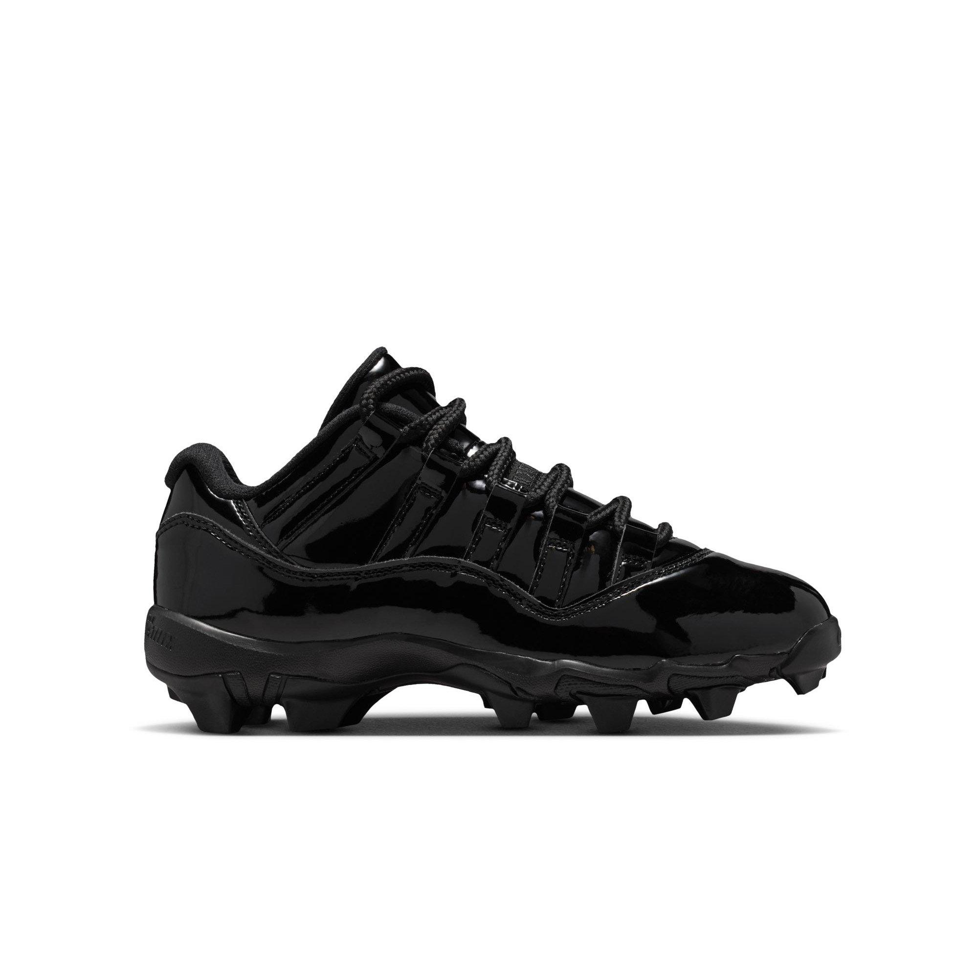 Jordan 11 Low TD "Black" Grade School Kids' Football Cleat - BLACK/METALLIC SILVER